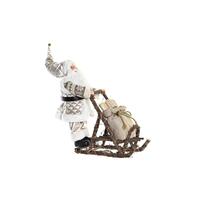 Dekorativ figur Julemanden Jul Grå Champagne Træ 42 x 22 x 48 cm