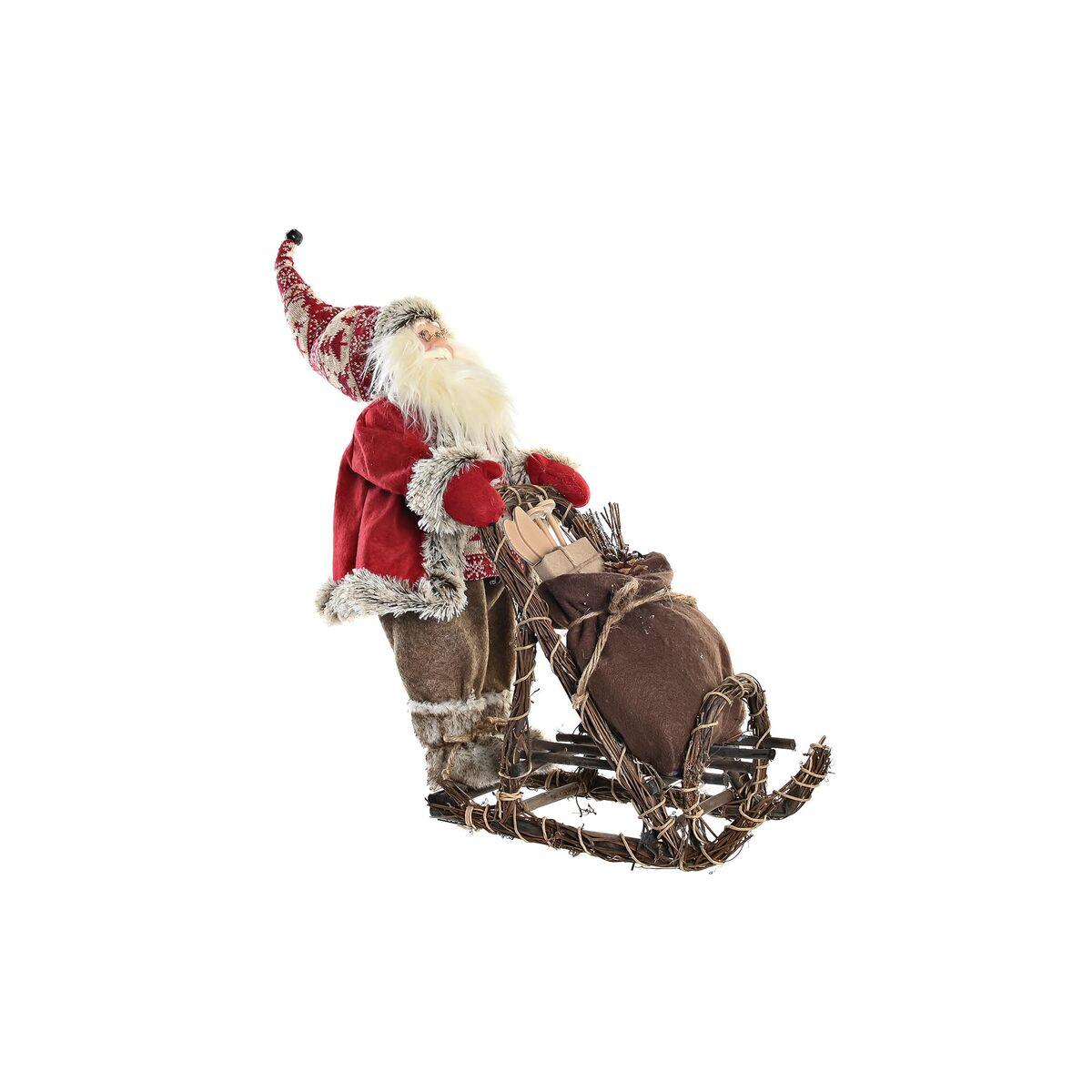 Dekorativ figur Rød Grå Træ Julemanden 42 x 22 x 48 cm