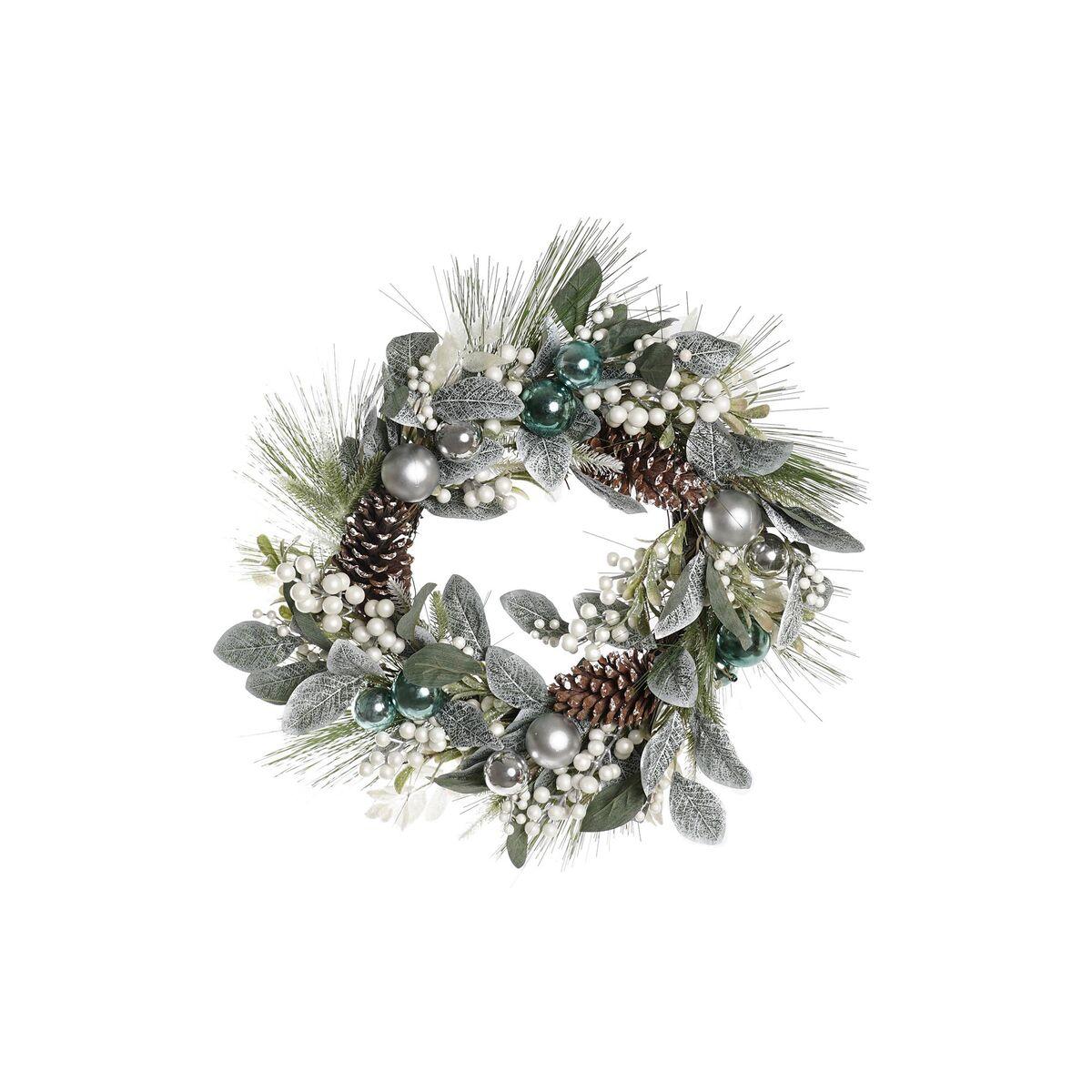 Adventskrans - blå/sølv, PVC, 60 cm