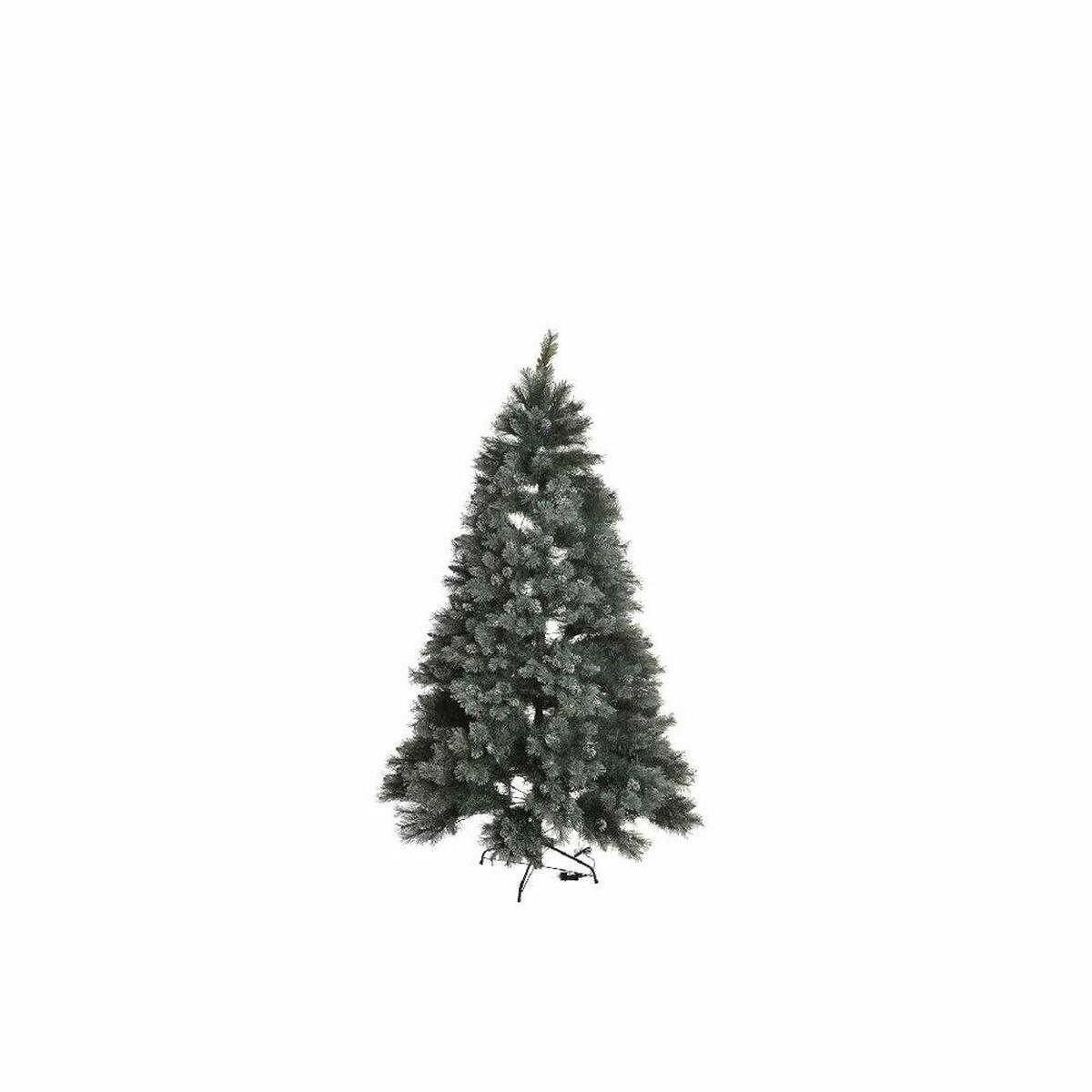 Juletræ med LED - grøn PVC, snefald, 120 cm