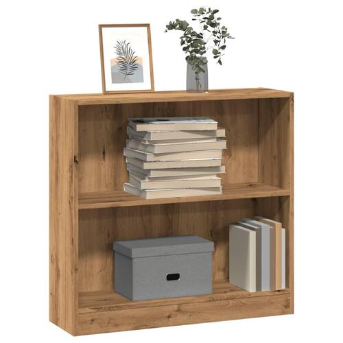 Bogreol 80x24x76 cm konstrueret træ egetræsfarve
