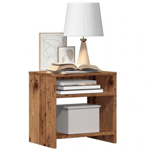 Sengeborde 2 stk. - 40×30×40 cm i konstrueret træ, gammelt trælook
