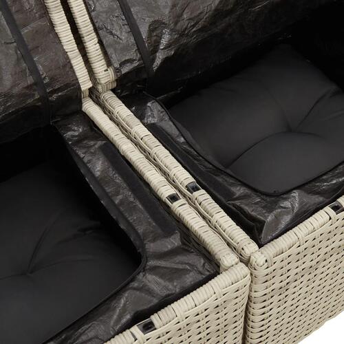 Sofasæt til haven 6 dele med hynder polyrattan lysegrå