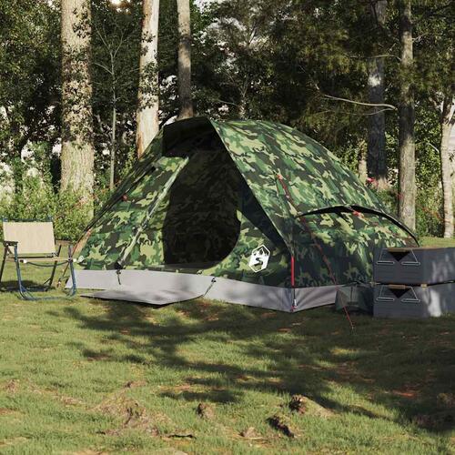 2-personers campingtelt vandafvisende kuppel camouflage