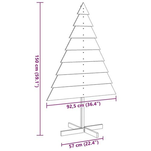 Dekorativt juletræ til pynt 150 cm massivt træ