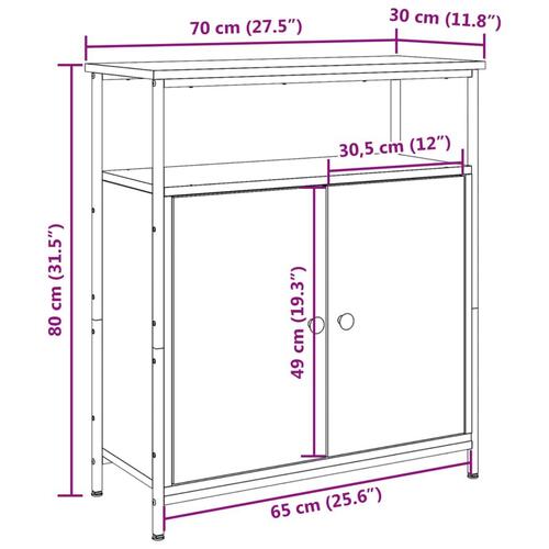 Skab 70x30x80 cm konstrueret træ kunsteg