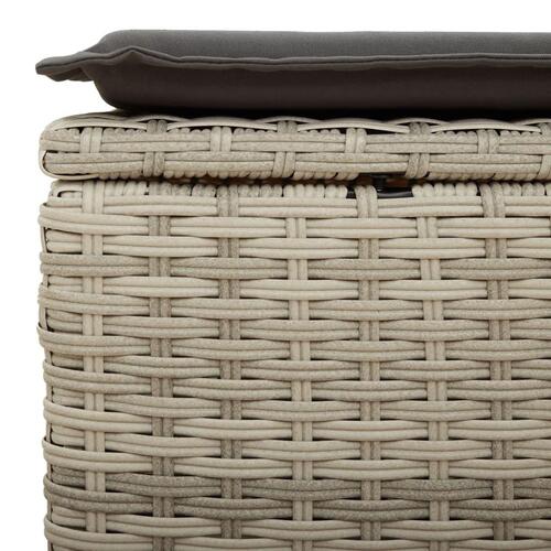 Sofasæt til haven 9 dele med hynder polyrattan lysegrå
