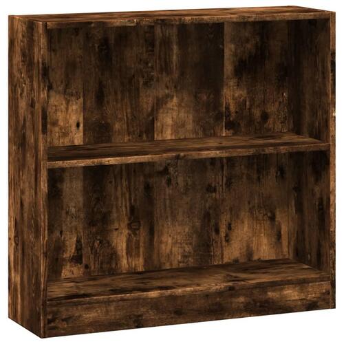 Bogreol 80x24x76 cm konstrueret træ røget egetræsfarve