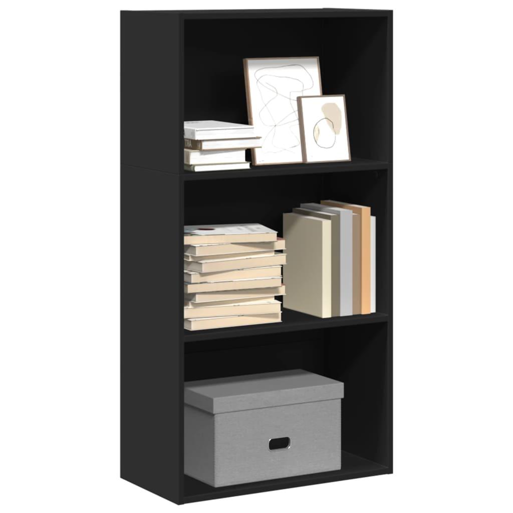 Bogreol 60x30x114 cm konstrueret træ sort