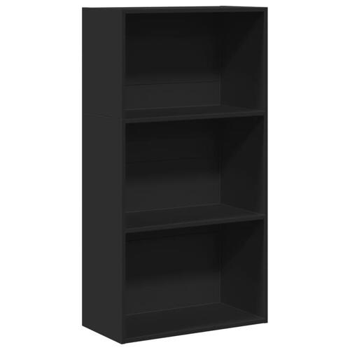 Bogreol 60x30x114 cm konstrueret træ sort
