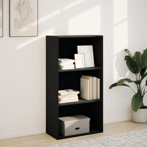 Bogreol 60x30x114 cm konstrueret træ sort