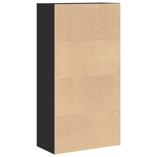 Bogreol 60x30x114 cm konstrueret træ sort