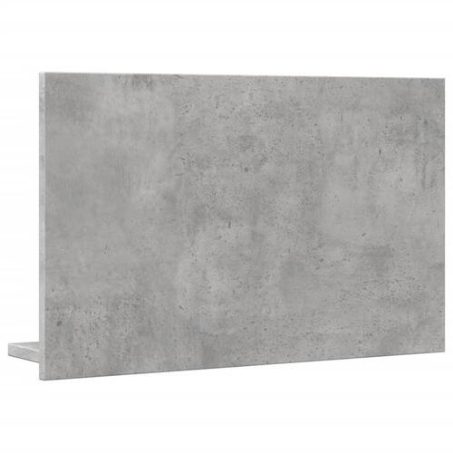 Badeværelsesskab med spejl 60x11x37 cm konstrueret træ betongrå