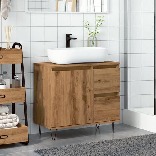 Underskab til badeværelse 65x33x60 cm konstrueret træ kunsteg