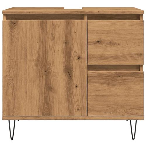 Underskab til badeværelse 65x33x60 cm konstrueret træ kunsteg