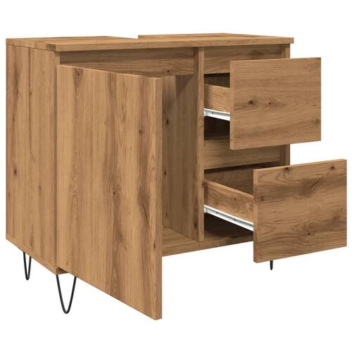 Underskab til badeværelse 65x33x60 cm konstrueret træ kunsteg