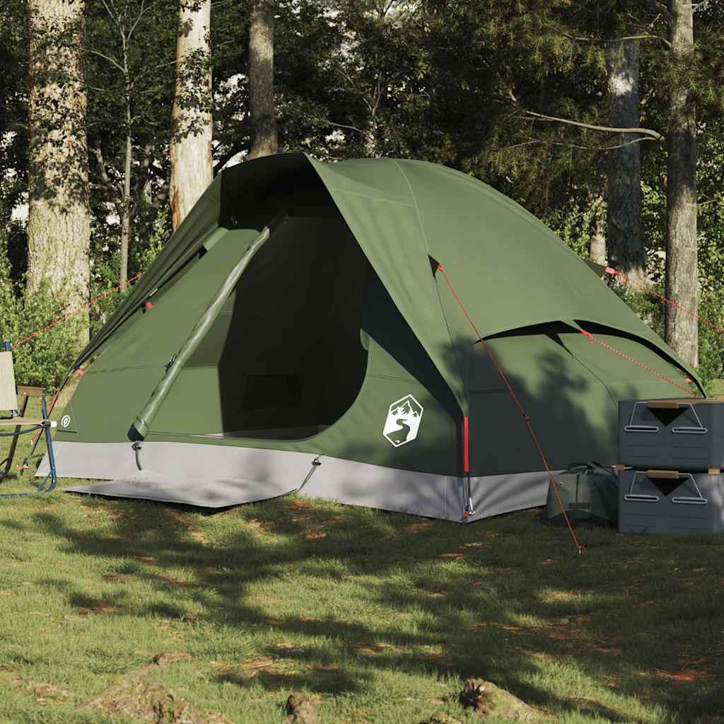 2-personers campingtelt vandafvisende kuppel olivengrøn