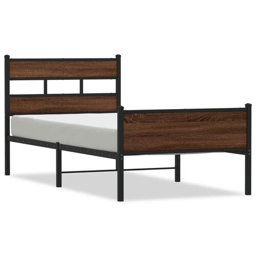 Sengeramme 80x200 cm uden madras konstrueret træ brunt eg