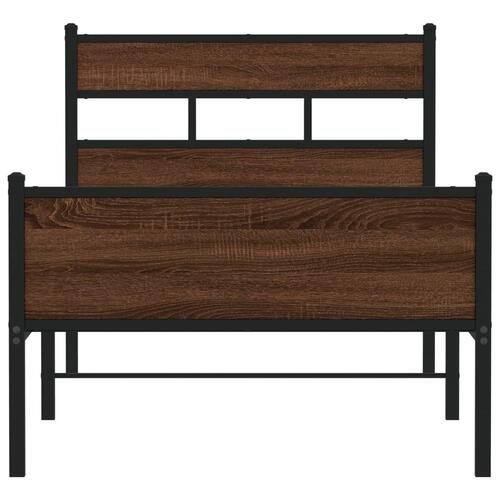 Sengeramme 80x200 cm uden madras konstrueret træ brunt eg
