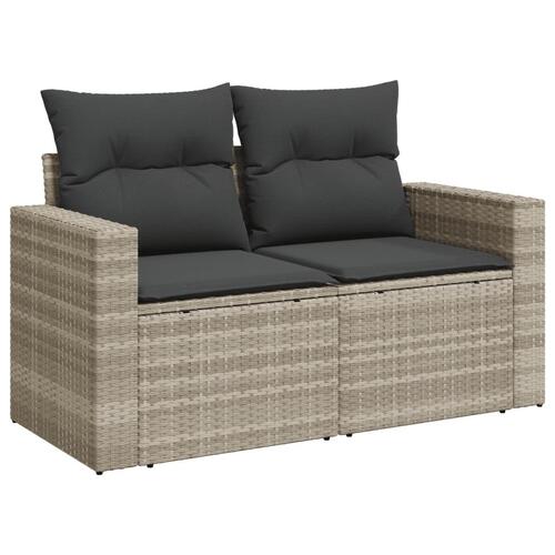 Sofasæt til haven 4 dele med hynder polyrattan lysegrå