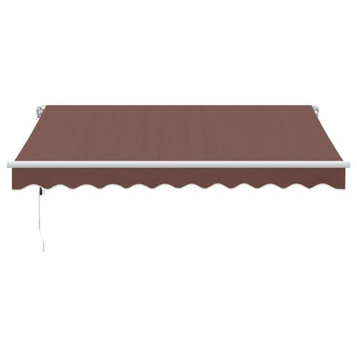 Markise med LED-lys 300x250 cm automatisk betjening brun