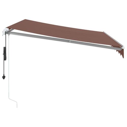 Markise med LED-lys 300x250 cm automatisk betjening brun
