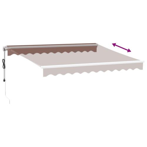 Markise med LED-lys 300x250 cm automatisk betjening brun