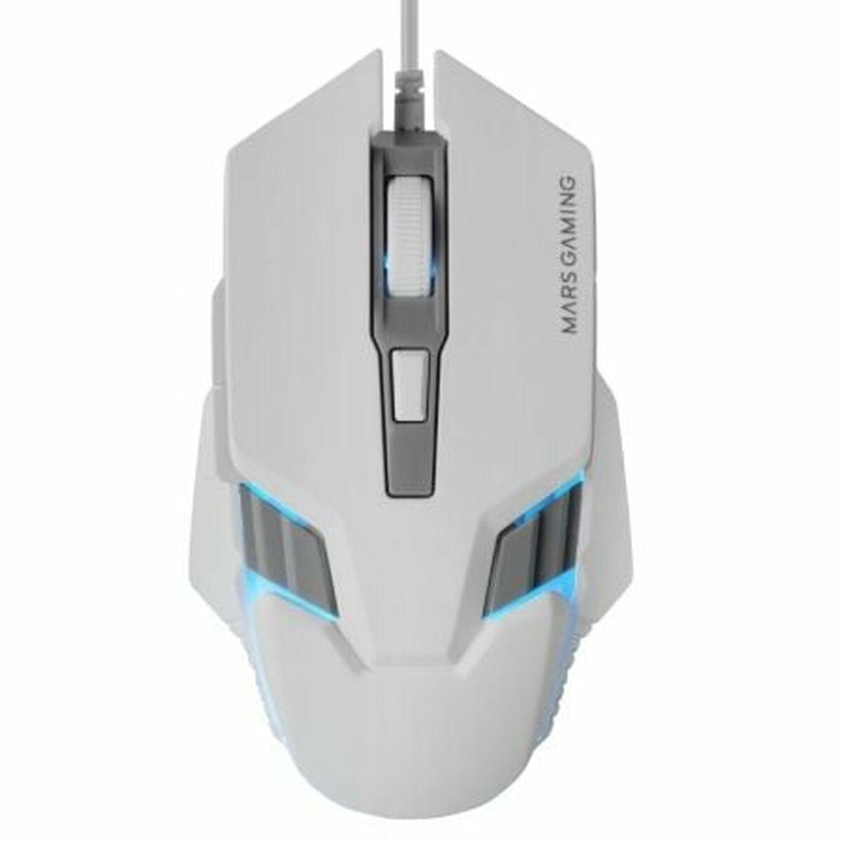 Mars Gaming MM024 WH gaming-mus - hvid, 6 knapper, USB