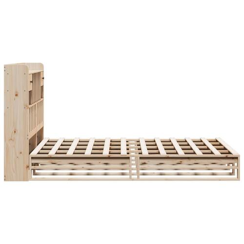 Seng med reol uden madras 140x190 cm massivt fyrretræ