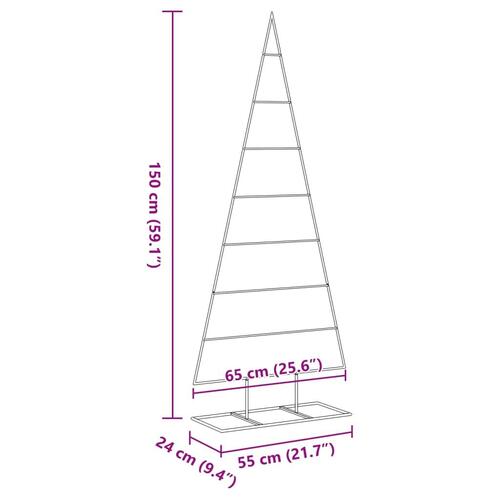 Dekorativt juletræ 150 cm metal sort