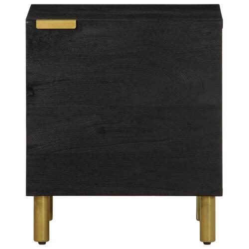 Sengeborde 2 stk. 40x33x46 cm massivt mangotræ sort