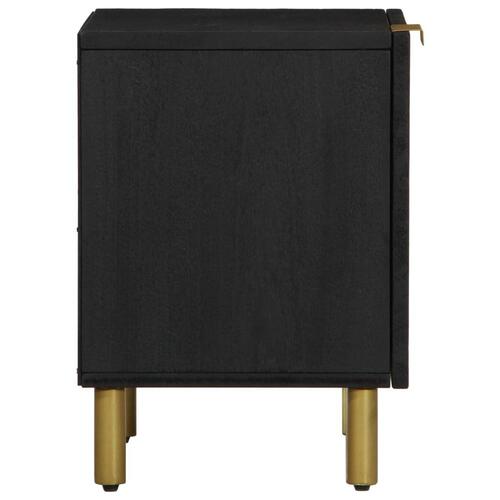Sengeborde 2 stk. 40x33x46 cm massivt mangotræ sort