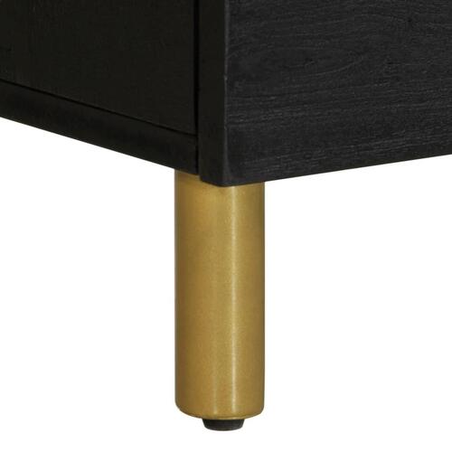 Sengeborde 2 stk. 40x33x46 cm massivt mangotræ sort