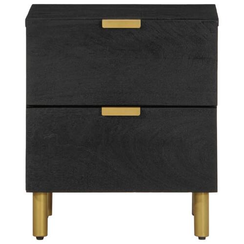 Sengeborde 2 stk. 40x33x46 cm massivt mangotræ sort