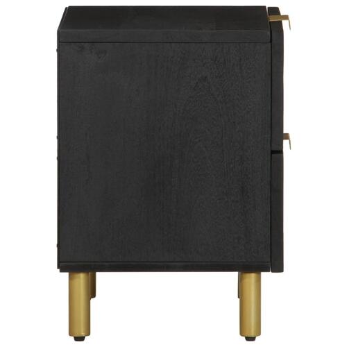 Sengeborde 2 stk. 40x33x46 cm massivt mangotræ sort