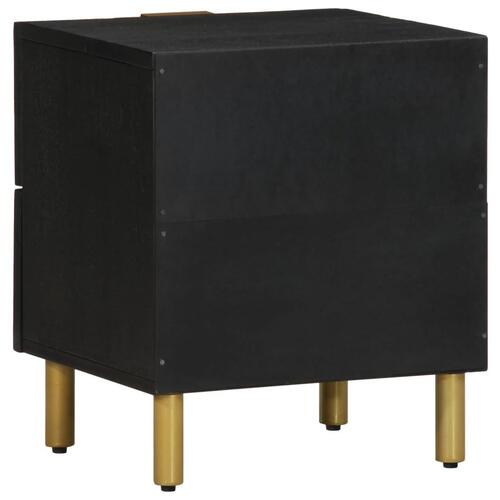 Sengeborde 2 stk. 40x33x46 cm massivt mangotræ sort