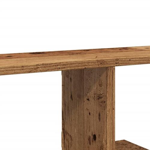 Væghængt tv-hylde 125x18x23 cm konstrueret træ antikt trælook