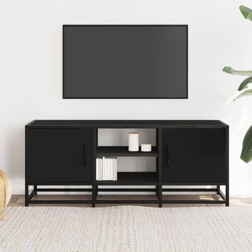 Tv-bord 100x35x41 cm konstrueret træ og metal sort