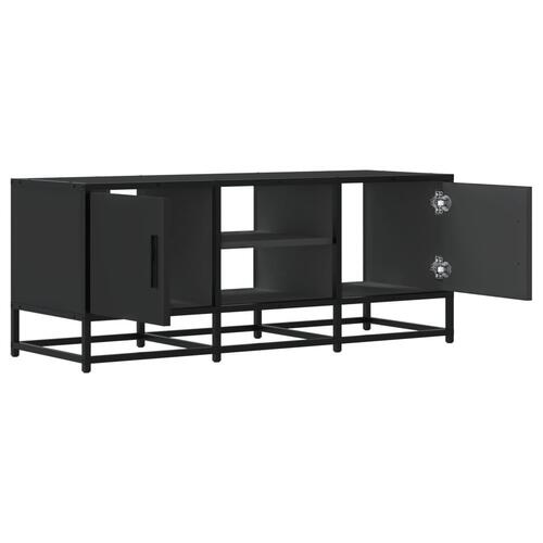 Tv-bord 100x35x41 cm konstrueret træ og metal sort