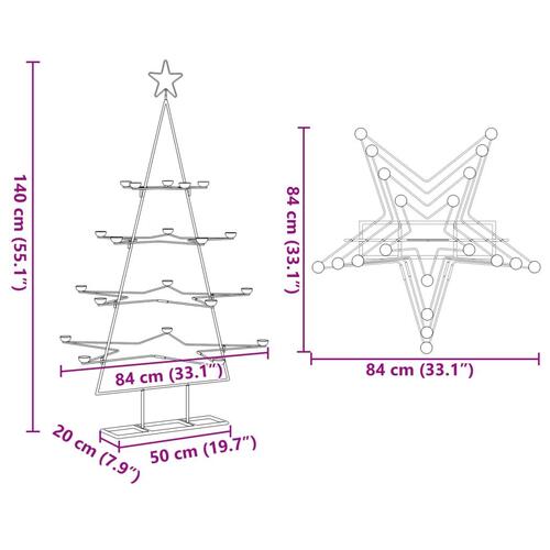 Dekorativt juletræ 140 cm metal sort