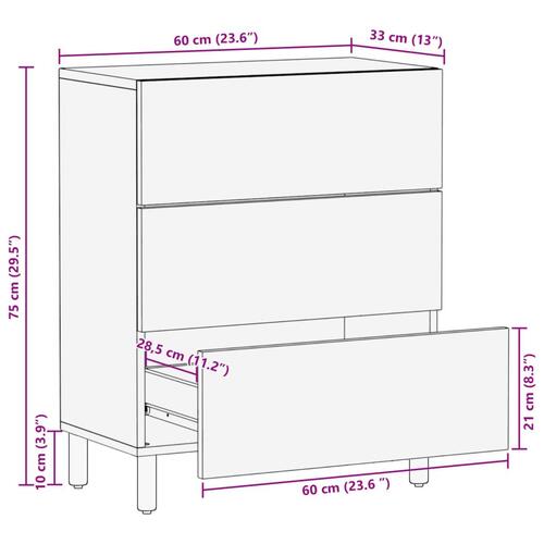 Skab 60x33x75 cm konstrueret træ sort