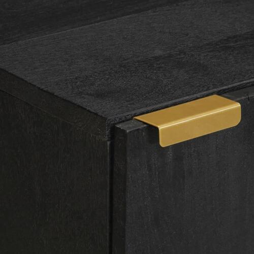 Kommode 90x34x80 cm konstrueret træ sort