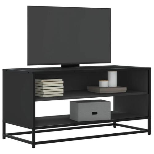 Tv-bord 91x40x46 cm konstrueret træ og metal sort