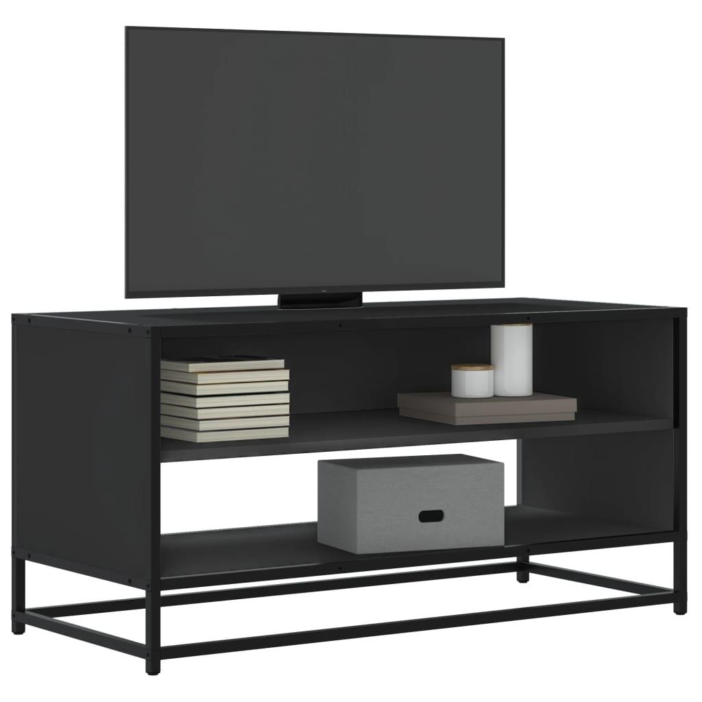 Tv-bord 91x40x46 cm konstrueret træ og metal sort