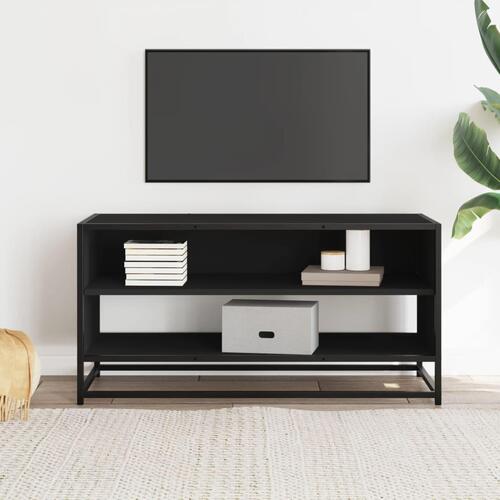 Tv-bord 91x40x46 cm konstrueret træ og metal sort