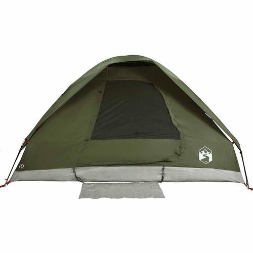 4-personers campingtelt vandafvisende kuppel olivengrøn
