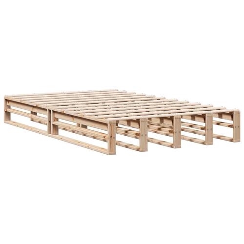 Seng med reol uden madras 135x190 cm massivt fyrretræ