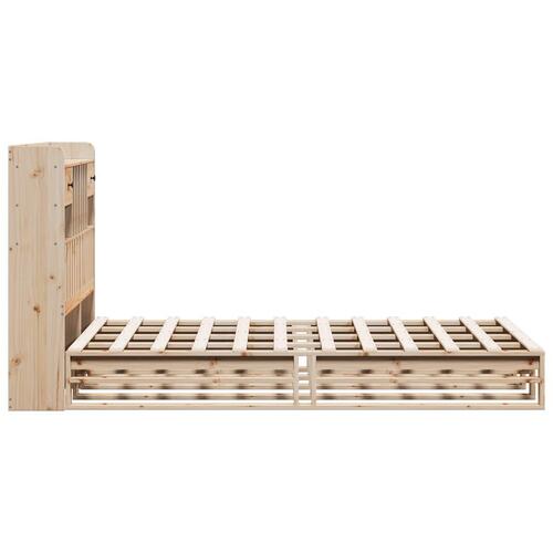 Seng med reol uden madras 135x190 cm massivt fyrretræ