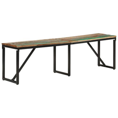 Bænk 160x35x46 cm massivt genbrugstræ