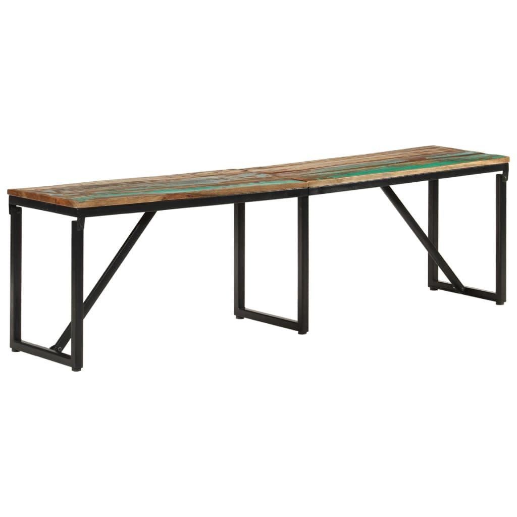 Bænk 160x35x46 cm massivt genbrugstræ